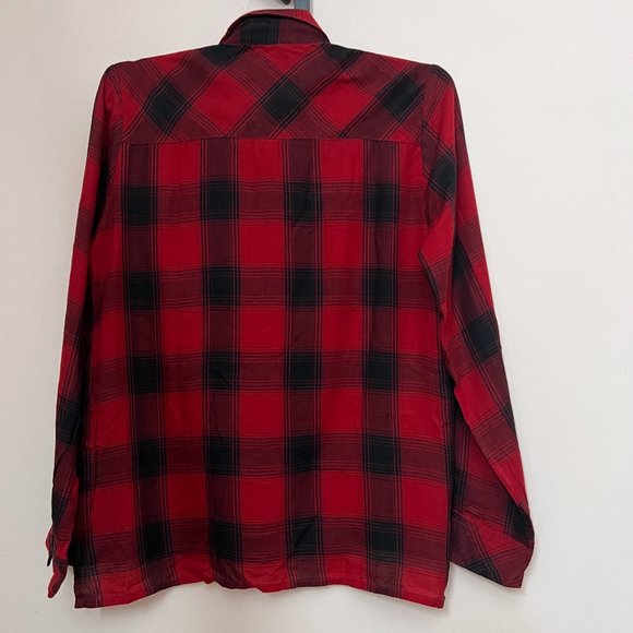 Bright Red and Black Lee Cooper Originals Full Sleeve Shirt - Picture 2 of 7